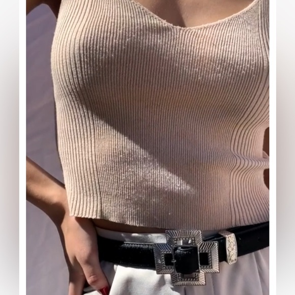 LUV AJ SILVER CROSS BELT PONY HAIR ANINE BING FOR LOVE LEMONS STONE COLD FOX - Picture 8 of 9